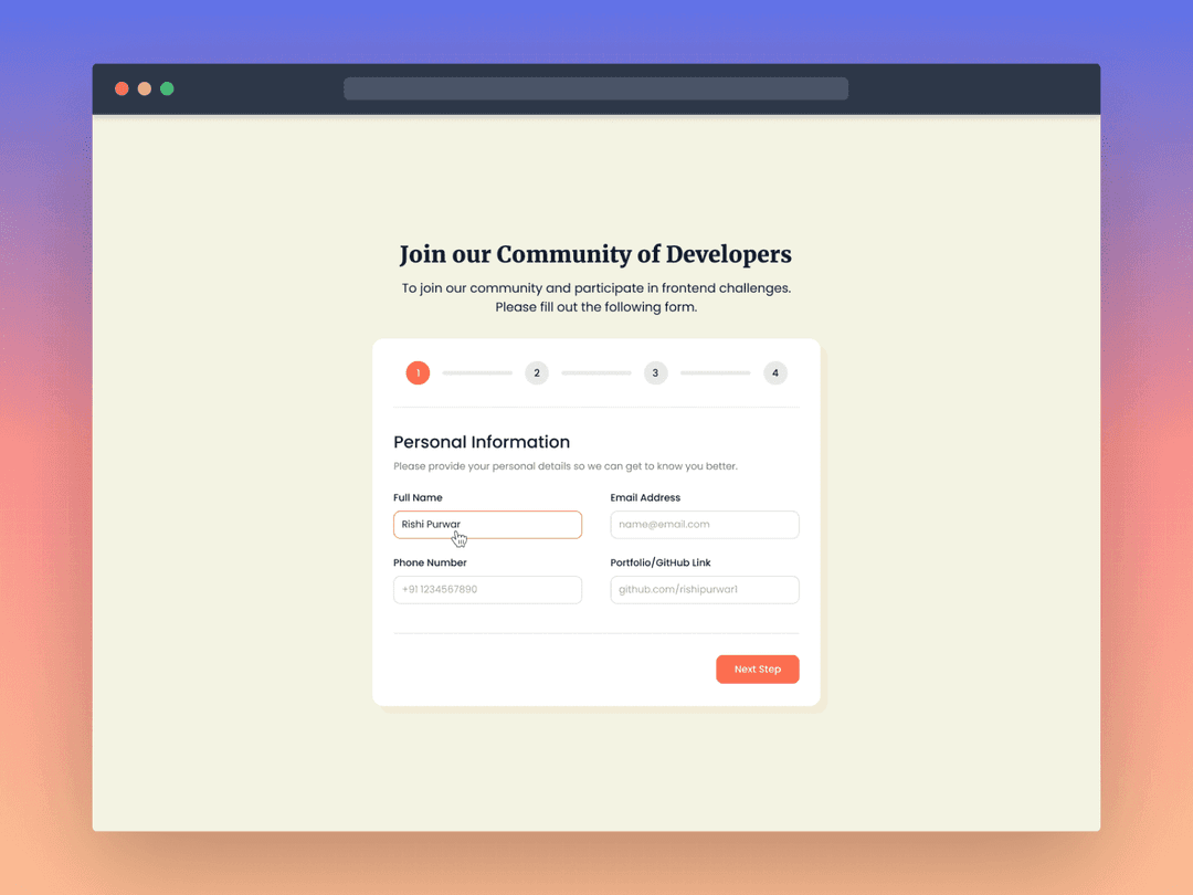Multi-step Form Frontend Challenge